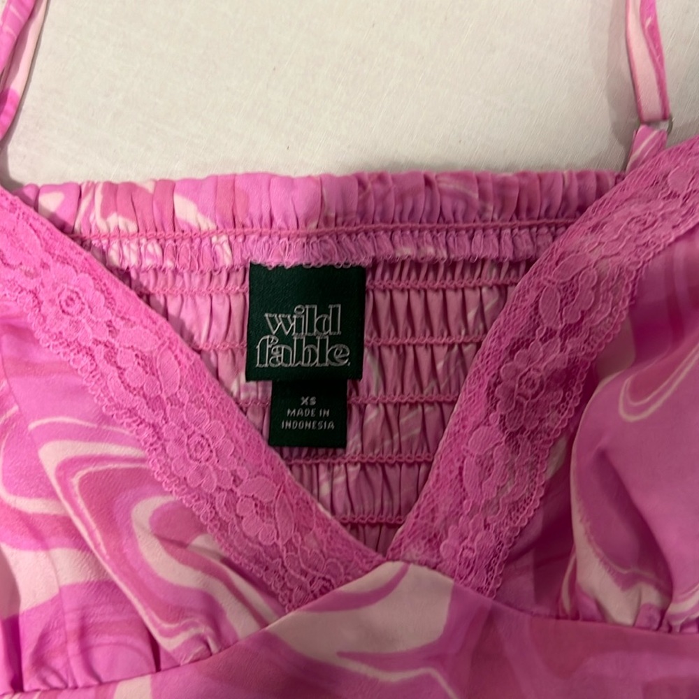 wild fable bustier bandana tank top pink marble polyester y2k tank top size xs - Picture 2 of 3